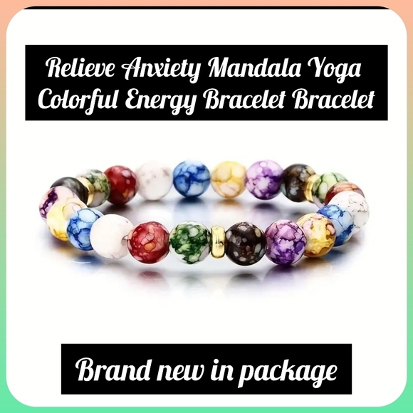 Relieve Anxiety Mandala Yoga Colorful Energy Bracelet, new in package - Picture 2 of 6